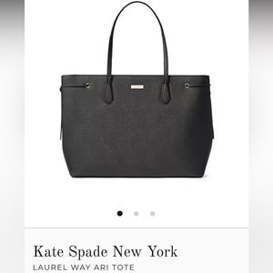 Kate Spade, Ari Laurel Way Tote, Black, XL Leather Purse